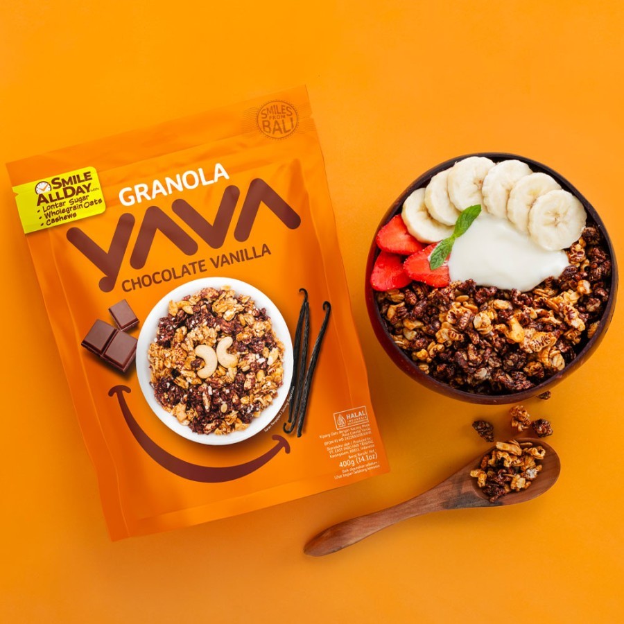 

YAVA Granola Chocolate Vanilla 90g / 200g / 400g - Granola Rasa Coklat