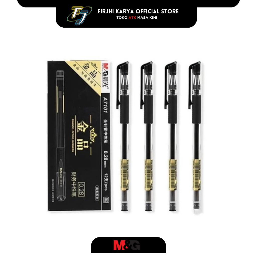 

Pulpen Gel M&G Stick 0.28mm - Tinta Hitam Lancar untuk Menulis Detil