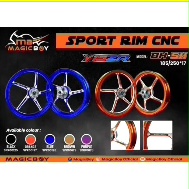 MAGIC BOY CNC RIM VELG MX KING 1.85/2.50-17 OPEN HUB FG 551