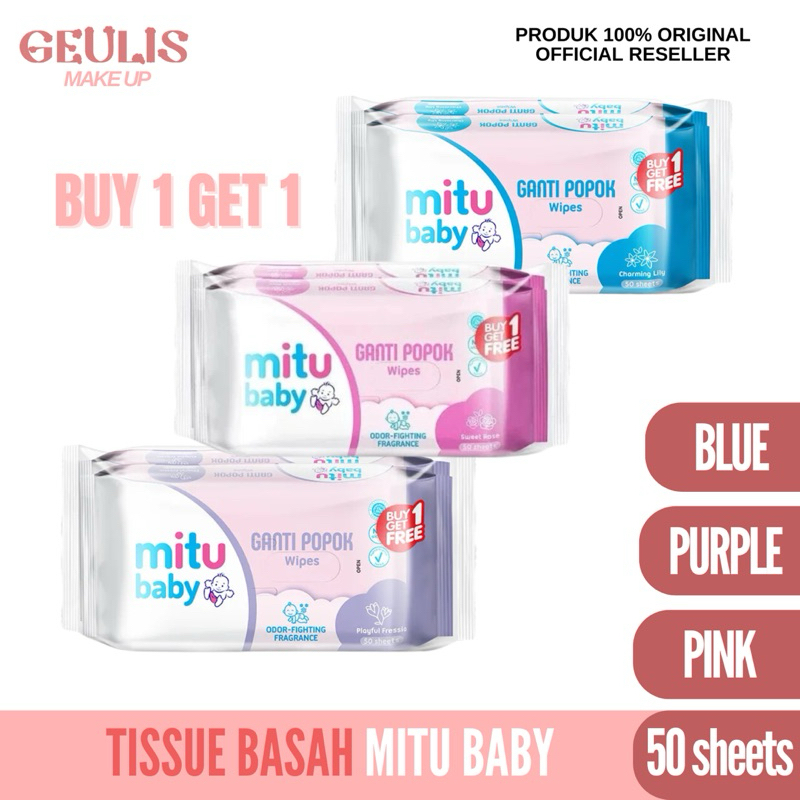 Mitu Baby Tisu Basah Bayi Fresh And Clean 50s - Beli 1 Gratis 1
