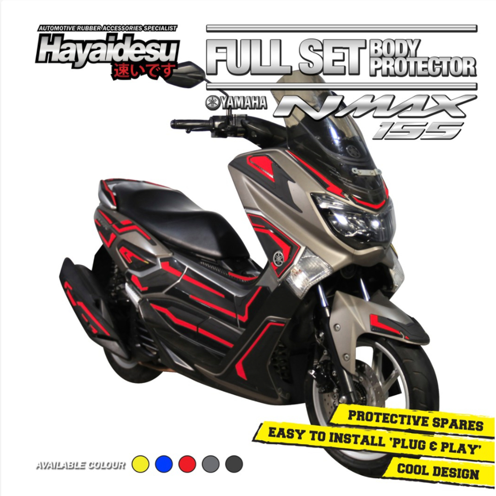 Hayaidesu Body Protector Yamaha NMAX OLD 2015-2019 Full set Aksesoris Decal Variasi Carbon Pelindung