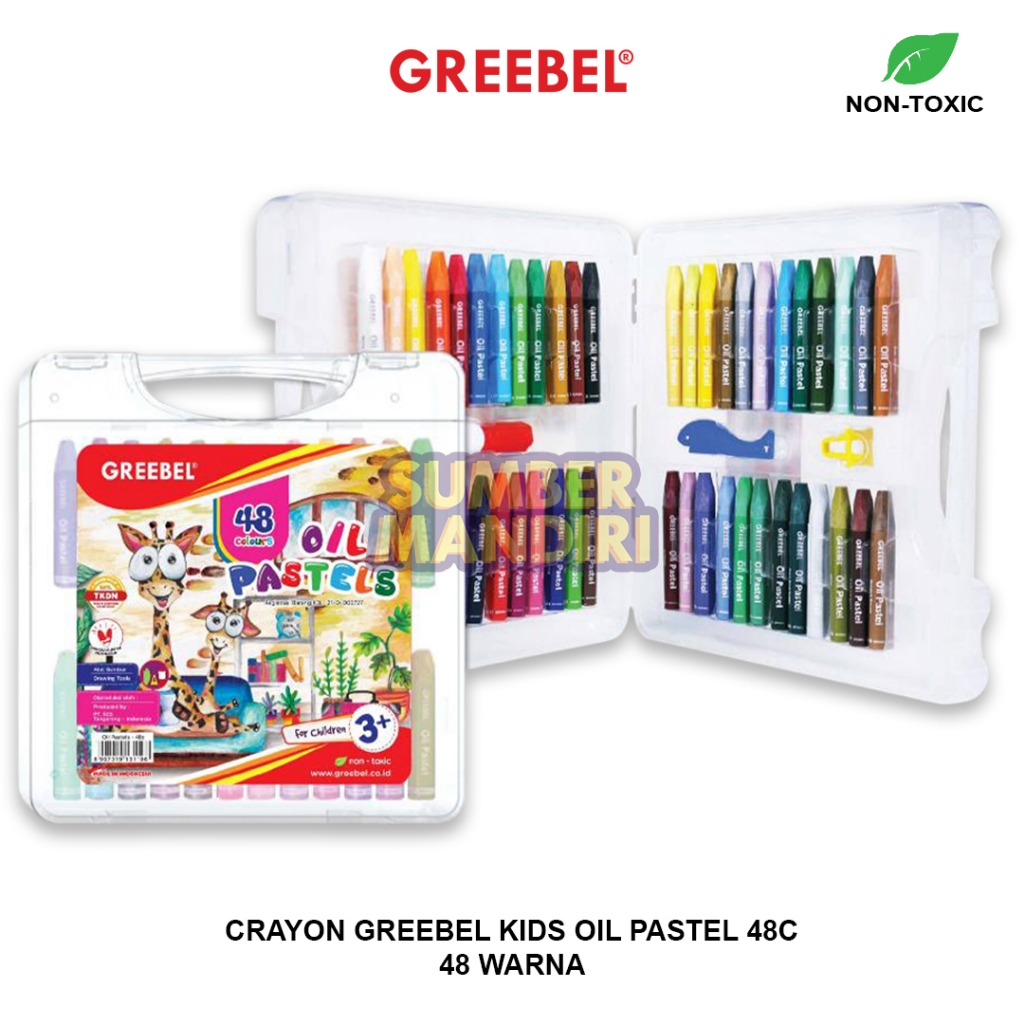 

Crayon GREEBEL 48 Warna / Crayon Kids Oil Pastel 48 Warna / Crayon Greebel 48C