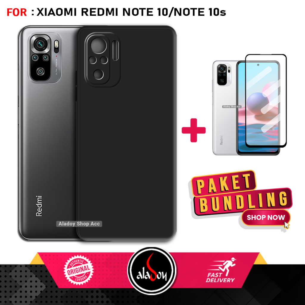 Soft Case Redmi Note 10,10s Casing Silicone Free Tempered Glass