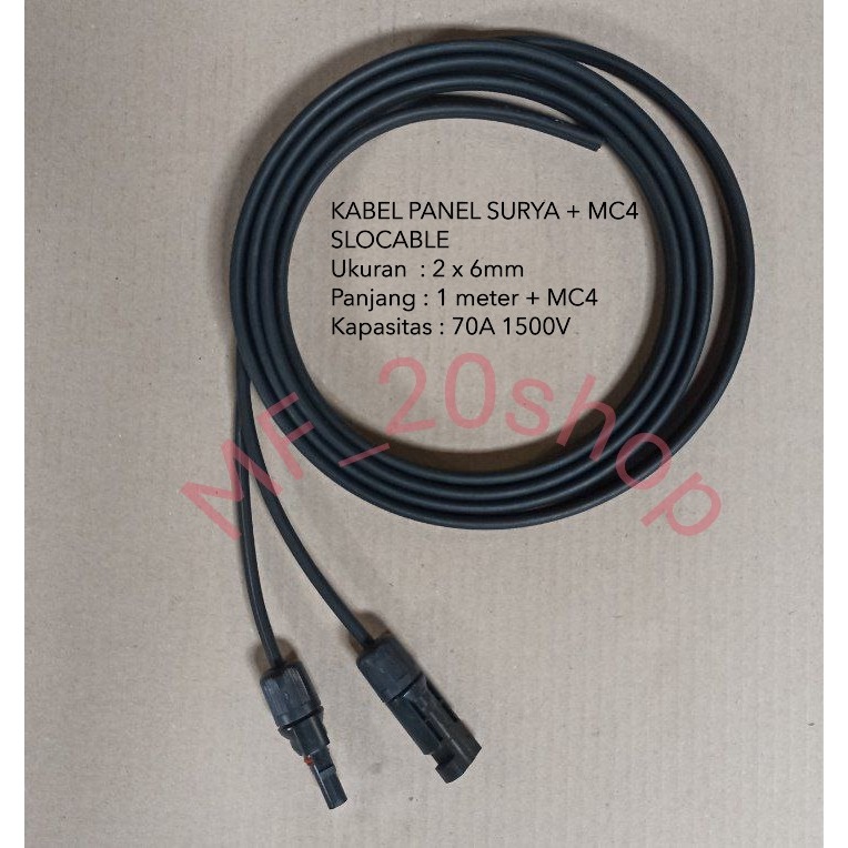 Kabel solar panel surya 2x6.0mm + mc4 connector konektor mc4 kabel panel surya