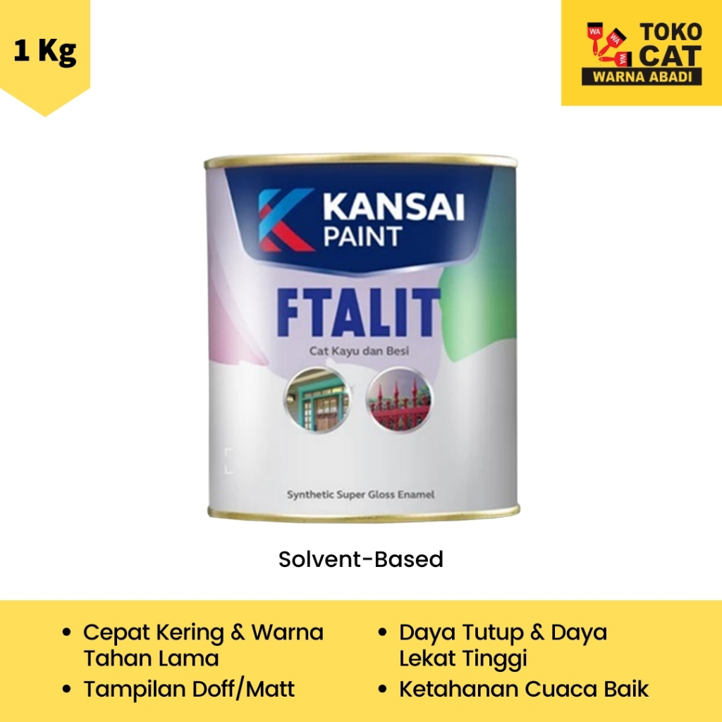 

CAT MINYAK / CAT KAYU BESI FTALIT WARNA HITAM DOFF 544 DAN PUTIH DOFF 559