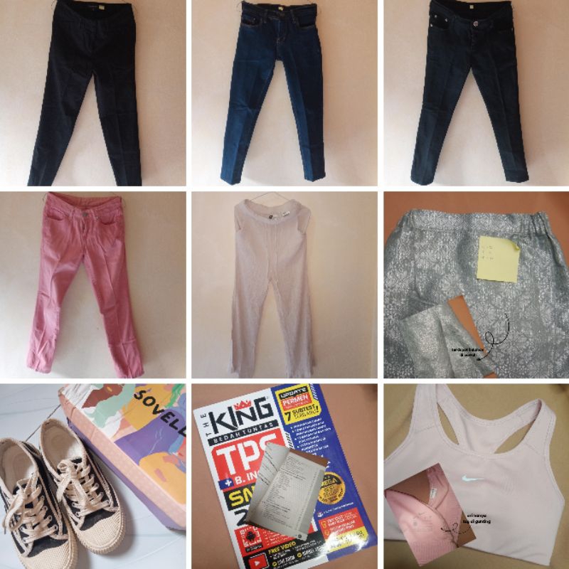 preloved celana h&m/calana the executive/ uniqlo/ rok songket