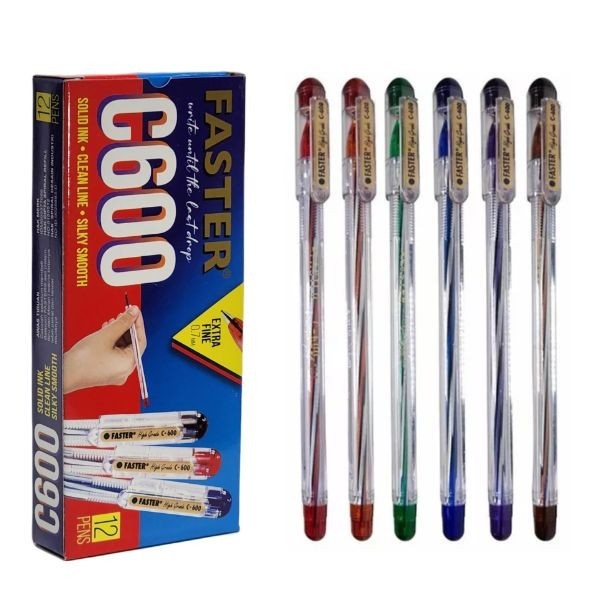 

Ballpoint /Pulpen Faster C600 0.7mm isi 12 pcs
