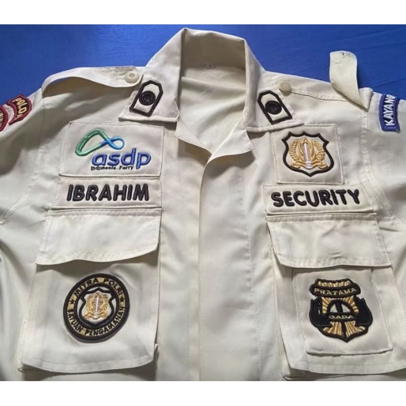 BREVET PDL SATPAM 1SET bordiran timbul, ATRIBUT SATPAM TIMBUL