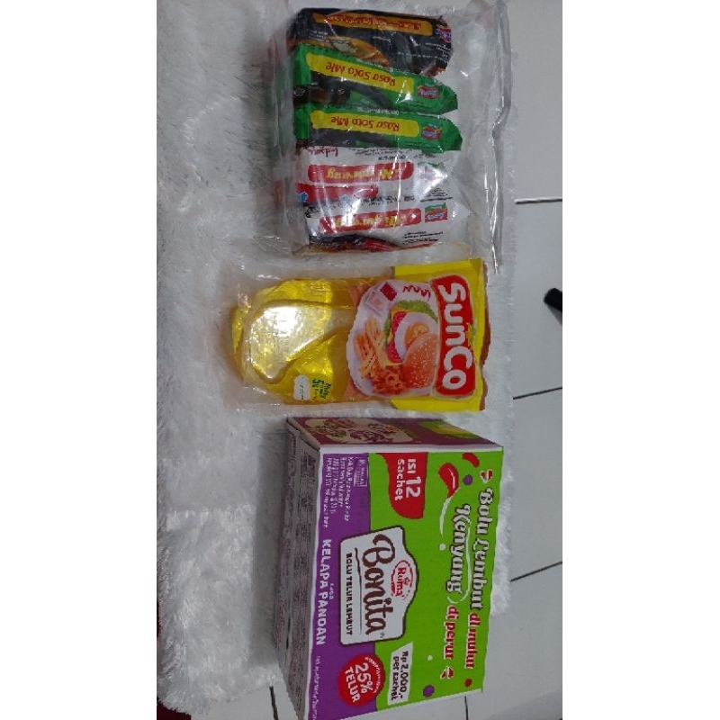 

paket hemat isi 3 bonita, sunco 1 lt, mie instan 5 pcs