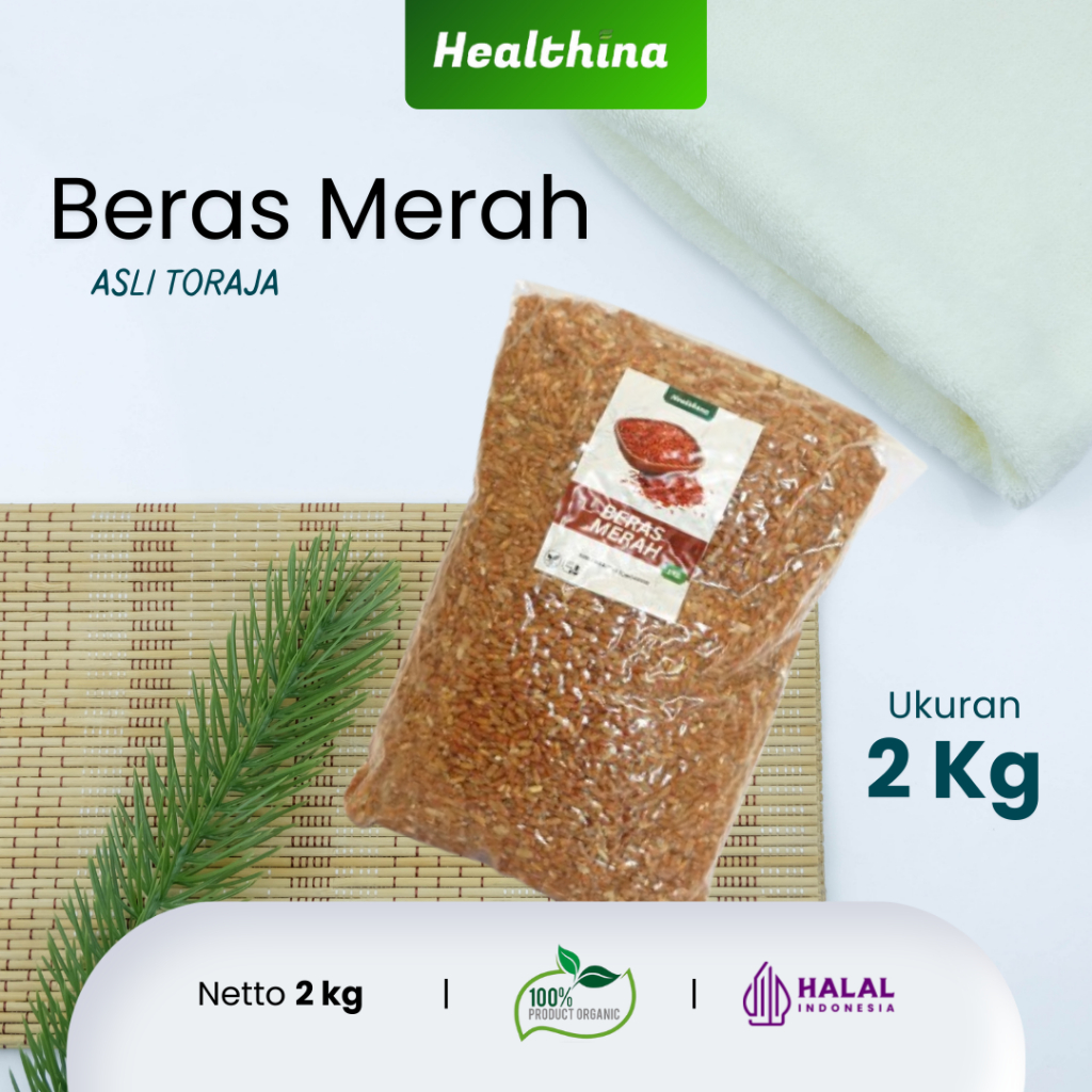 

Beras Merah Healthina 2 Kg Asli Toraja Organik Pulen Untuk Diet dan Diabetes COD Makassar