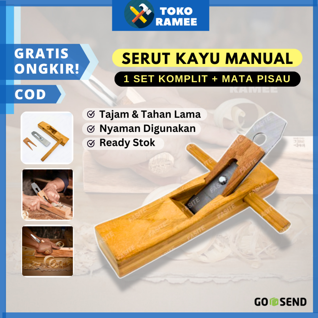 Serut Kayu / Serutan Kayu Manual | Ketam Kayu Manul | Sugu / Pasah Kayu Manual 1 SET