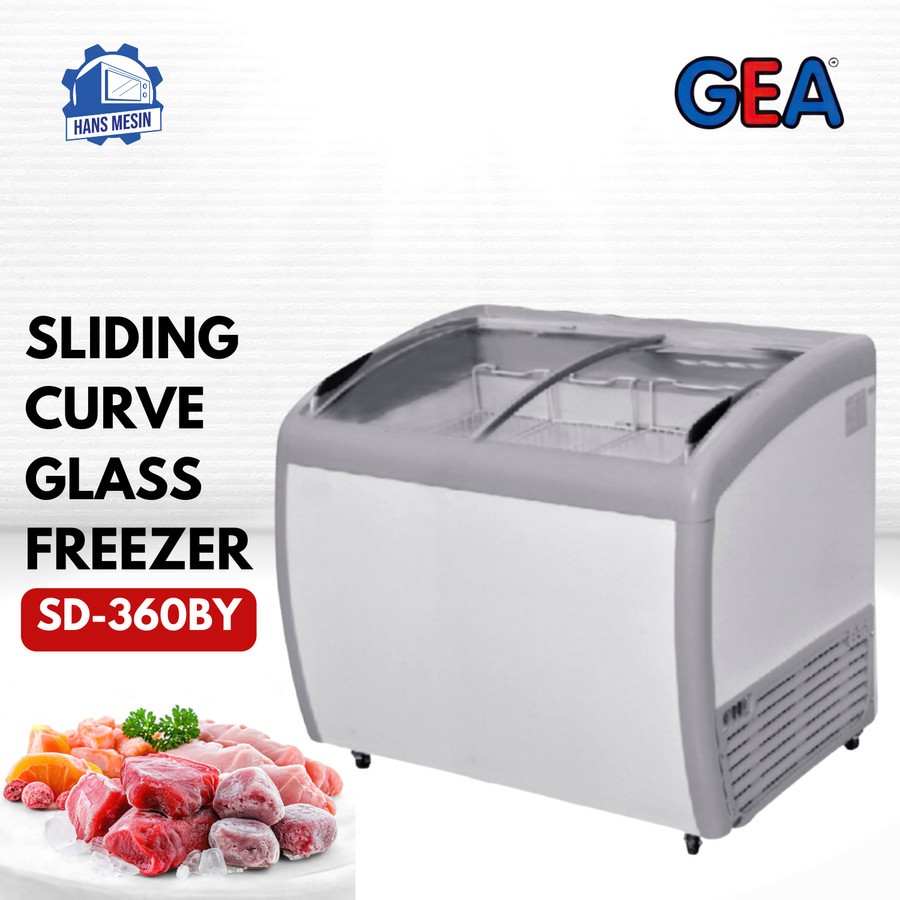 SLIDING CURVE GLASS FREEZER (GEA) SD-360BY / Freezer Box GEA 360 Liter