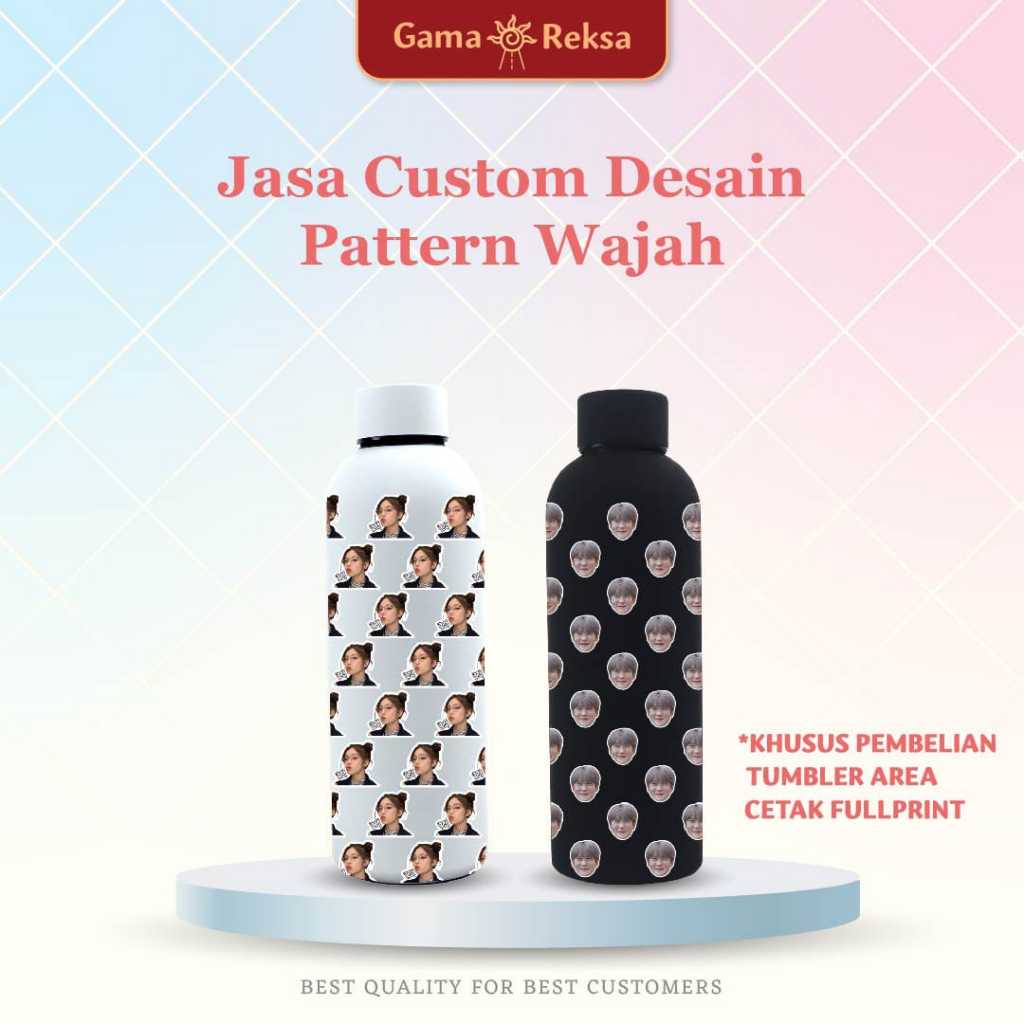 Jasa Custom Desain Pattern Wajah / Karakter Kartun UV Print