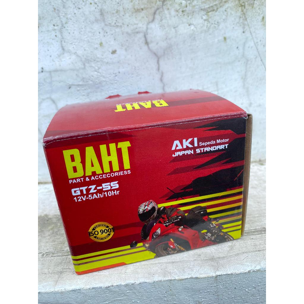 Aki Motor BAHT GTZ-5S - Motor Honda Vario, Honda Beat, Scoopy, Revo, Supra X 125, Mio, Vixion