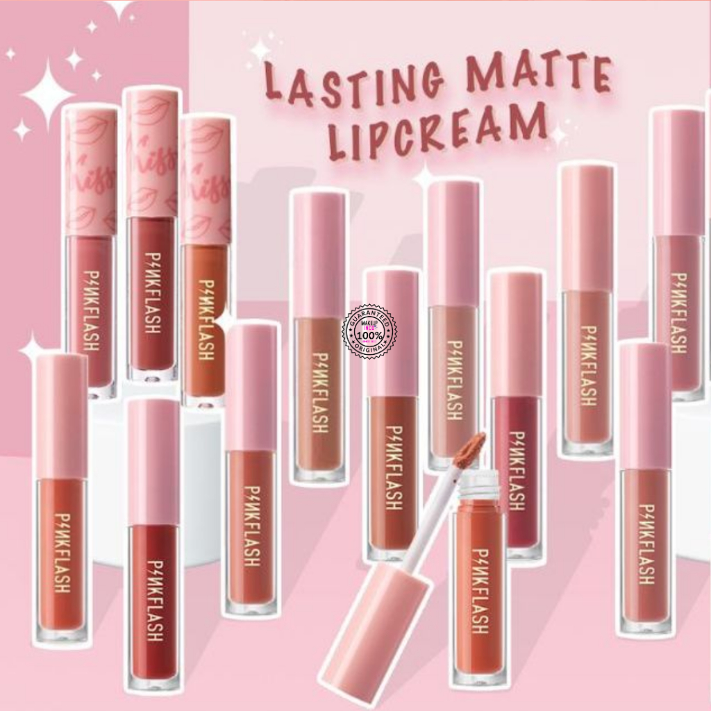 Pinkflash Lasting Matte Lipcream 001 002 N01 N02 N03 N05 N06 P01 P04 R01 R02 R04 BPOM 100% ORIGINAL