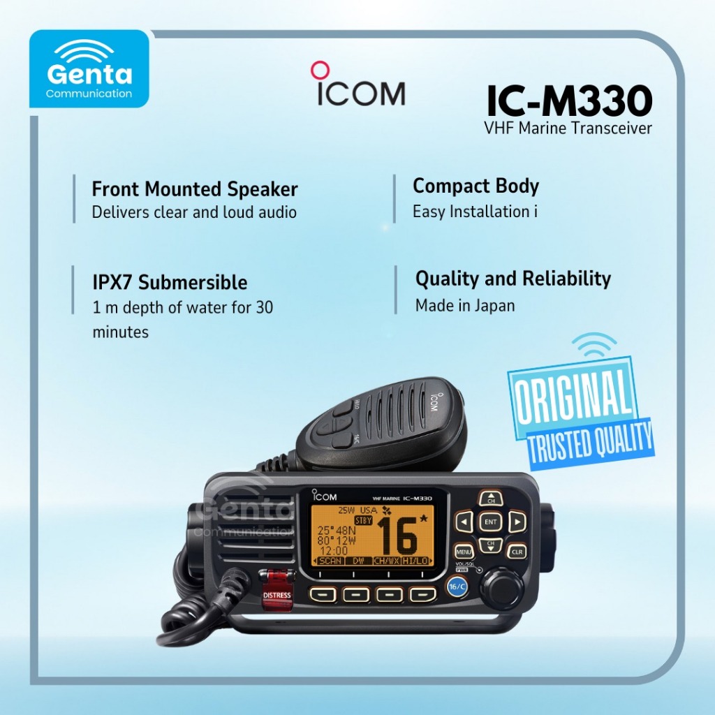 ICOM IC-M330/ICOM M330/ IC M330 VHF Marine Transceiver GARANSI BARU ORIGINAL TERMURAH