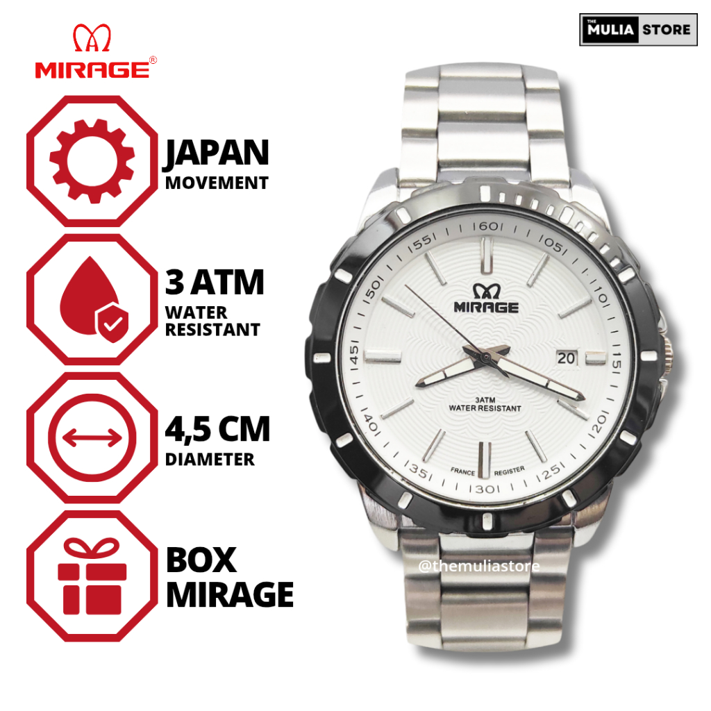 MIRAGE Jam Tangan Pria Mirage Original 8549 BRP M Tanggal Analog