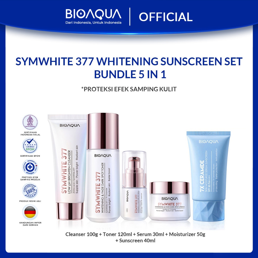 BIOAQUA Symwhite 377 Whitening With Sunscreen Sunblock Wajah Moisturizer Cream / Toner Wajah Glowing