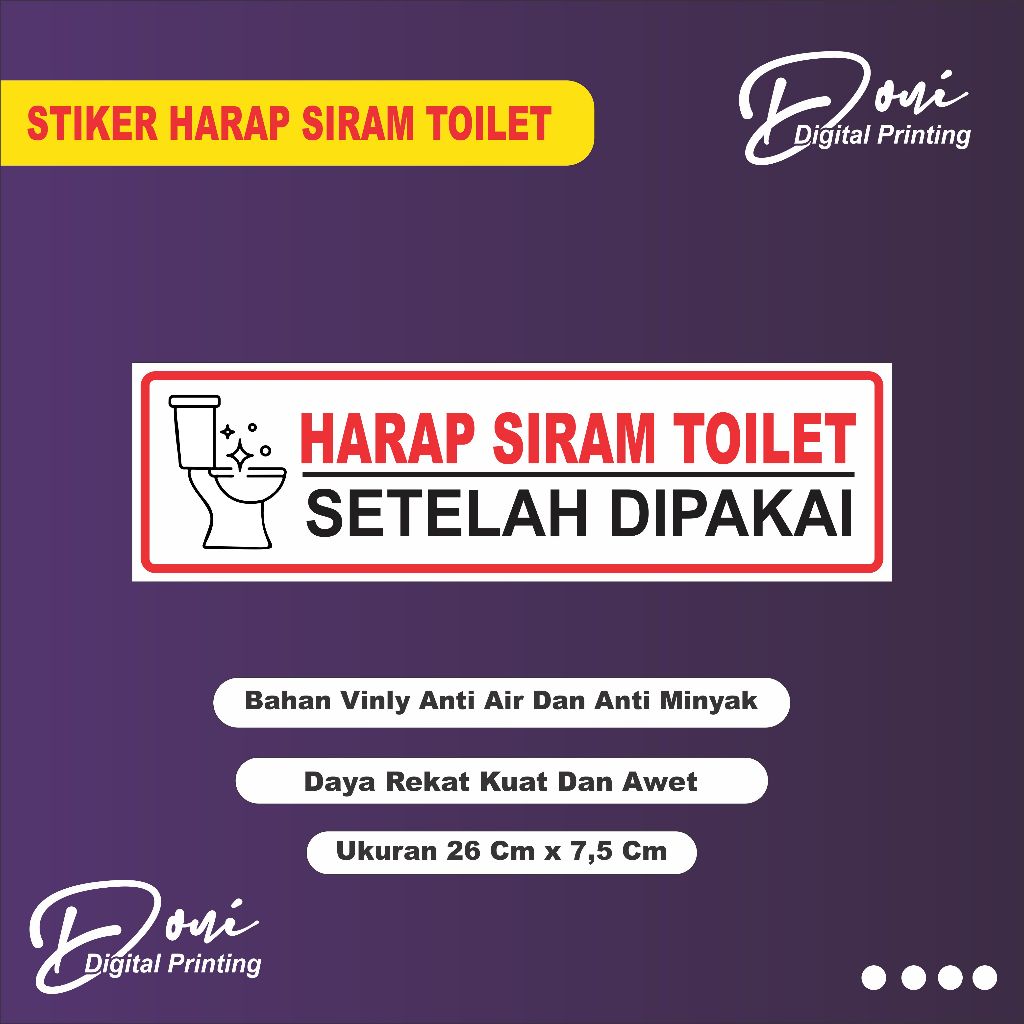 

Stiker Harap Siram Toilet Setelah Dipakai / Stiker Toilet / Stiker Kamar Mandi