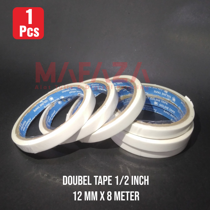 

[1 Pcs] Double Tape 1/2 Inch 12mm x 8 Meter / Perekat 2 Sisi Double Side Tape 1/2 Inch