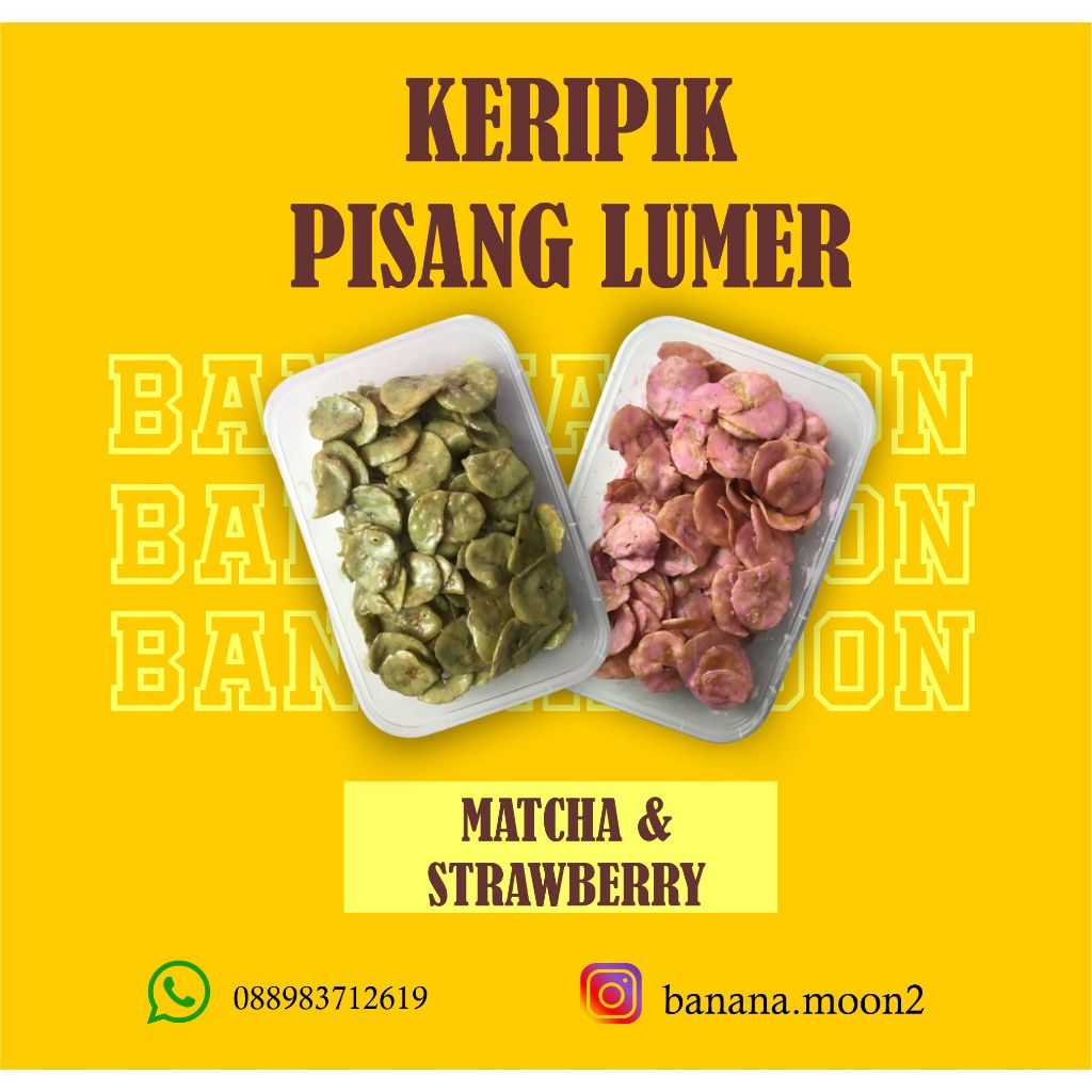 

GET 2 BOX KERIPIK PISANG LUMER 150GR + 150GR (STRAWBERRY & MATCHA) - BANANANMOON