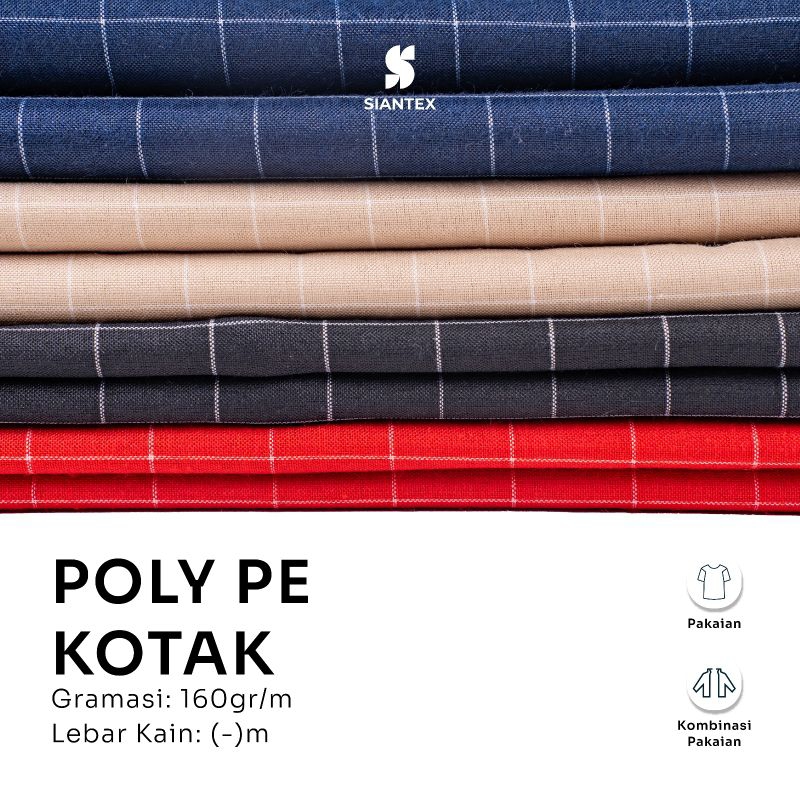 Kain Kotak Kotak Besar 2 CM Katun Yarndyed