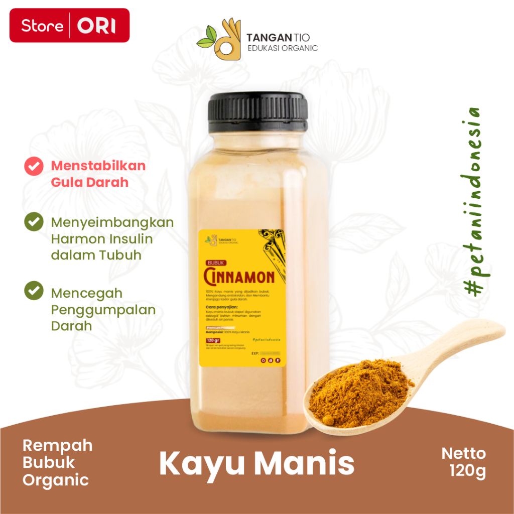 

SARI BUMI - Kayu Manis Murni Bubuk Herbal CINNAMON 120gr / Bubuk Serbuk Instant Obat Herbal