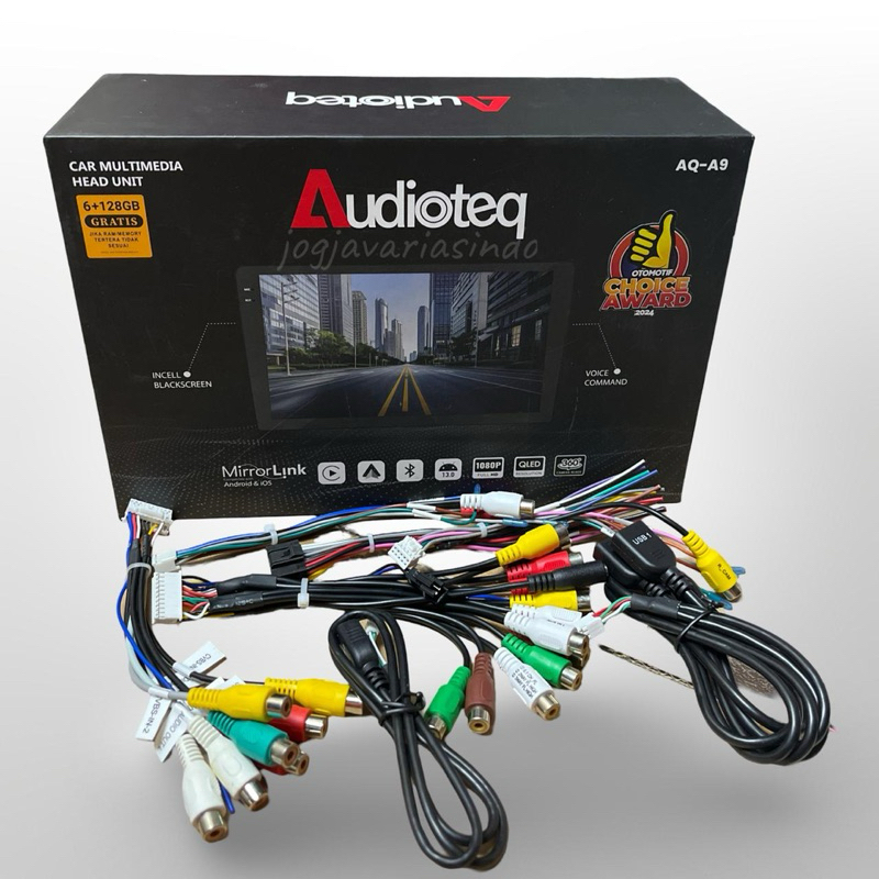 Head Unit Android 9 Inch AUDIOTEQ 6/128GB Black Screen Android 13