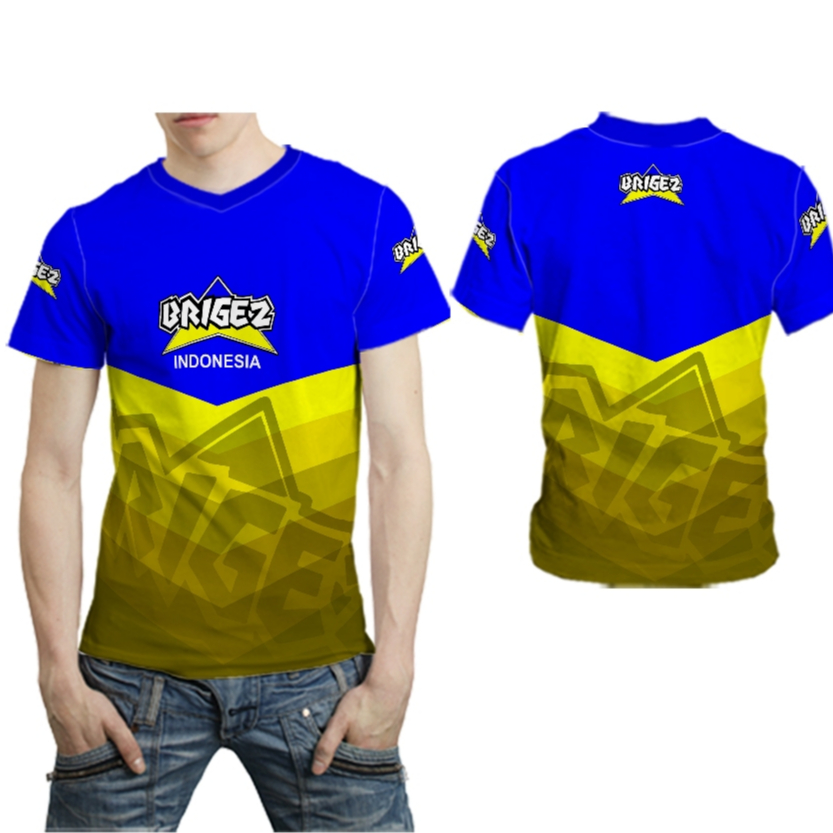 KAOS BRIGEZ Baju Kaos Jersey Dewasa Tangan Panjang Fullprint