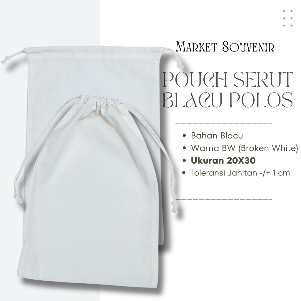 POUCH TRAVEL BLACU 20X30/BELACU SERUT POLOS/POUCH SERUT BELAJU/KANTUNG SERUT BLACU/KANTONG SERUT