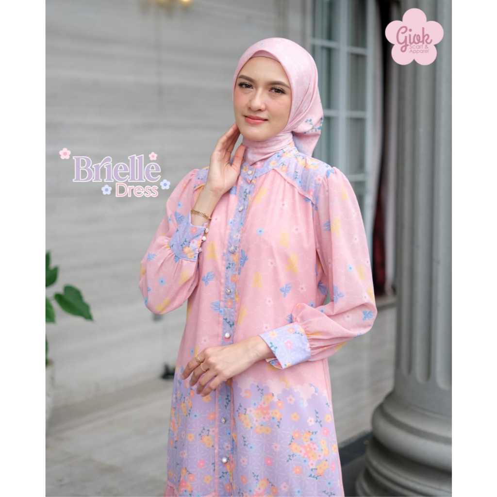 Brielle Dress by Giok Scarf - Dress Gamis Printing Couple