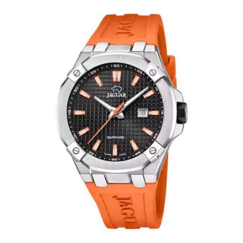 Jam Tangan Pria Jaguar J1010 orange kaca sapphire swiss made