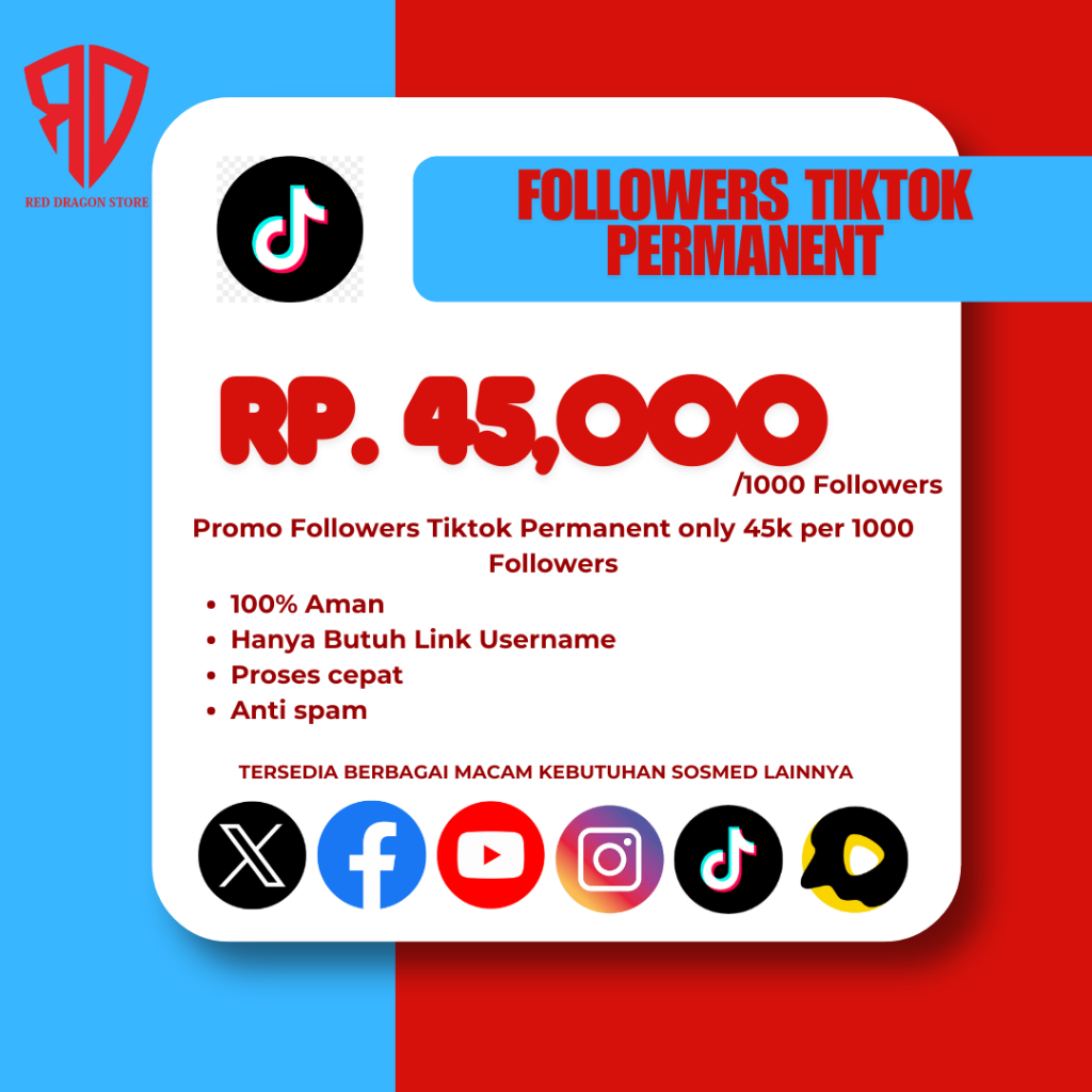 ( RDS ) Tiktok Followers Permanent - Followers Tiktok Non Drop