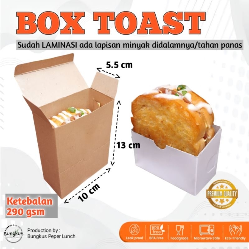 box roti toast craft paper /box roti bakar / food grade