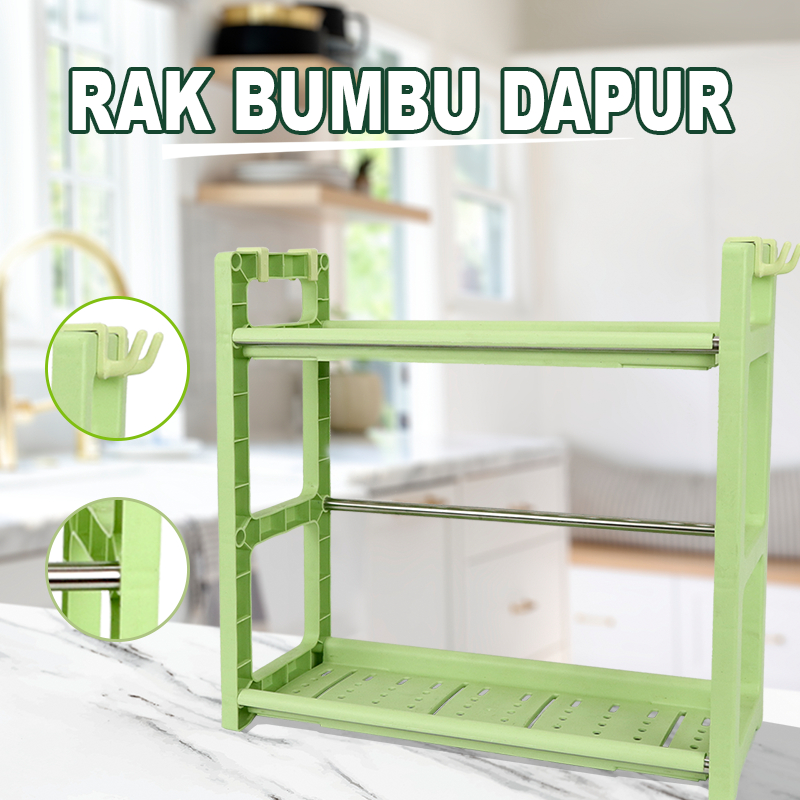 Rak Bumbu Dapur Rak Botol Bumbu Rak Meja Makan Serbaguna Rak Bumbu 2susun