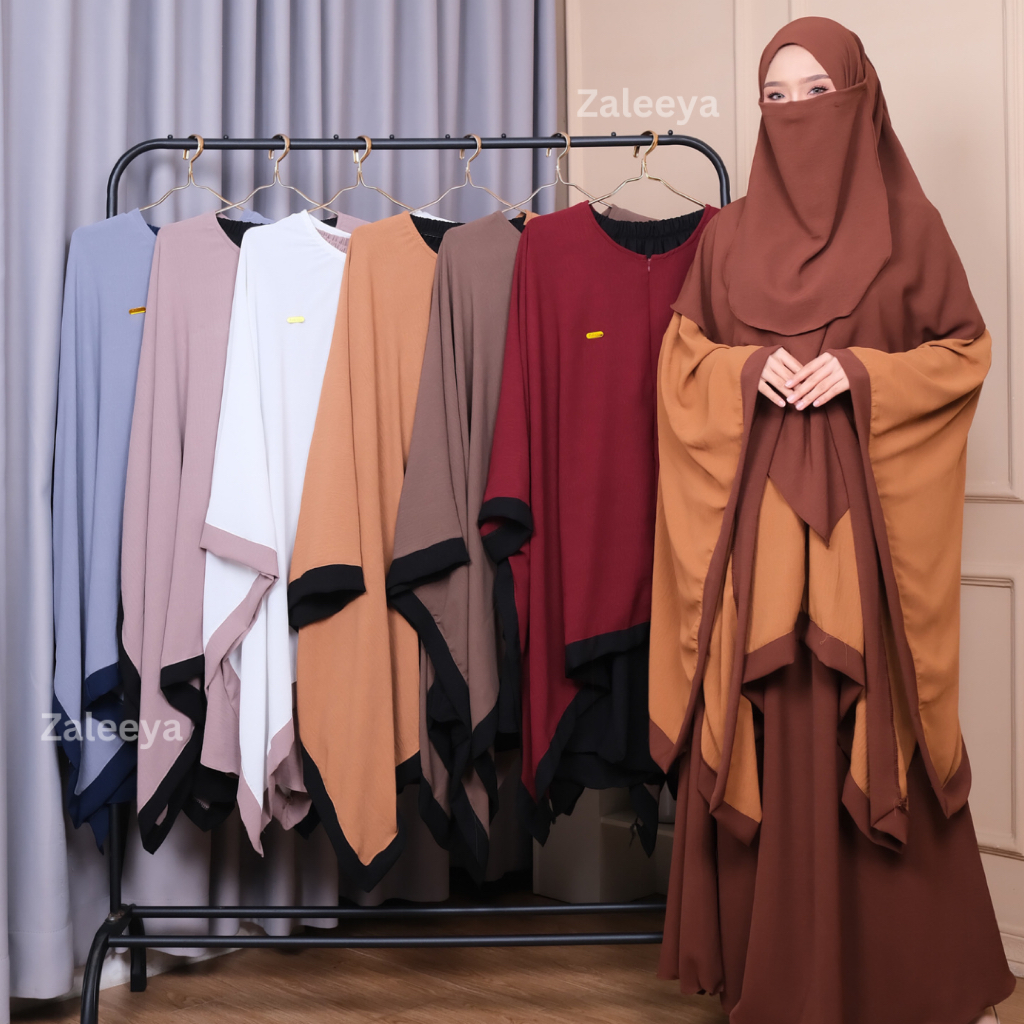 Zahira Gamis Syari One Set Crinkle Premium (Cadar + Pashmina + Rok + Tunik)