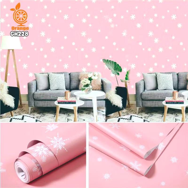 Wallpaper Dinding Aesthetic Wallpaper Dinding Motif Snow Pink Wallpaper Dinding Kamar Anak Wallpaper