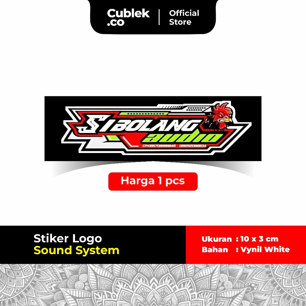 

Stiker Sound System SI BOLANG AUDIO (Bahan Vynil White)
