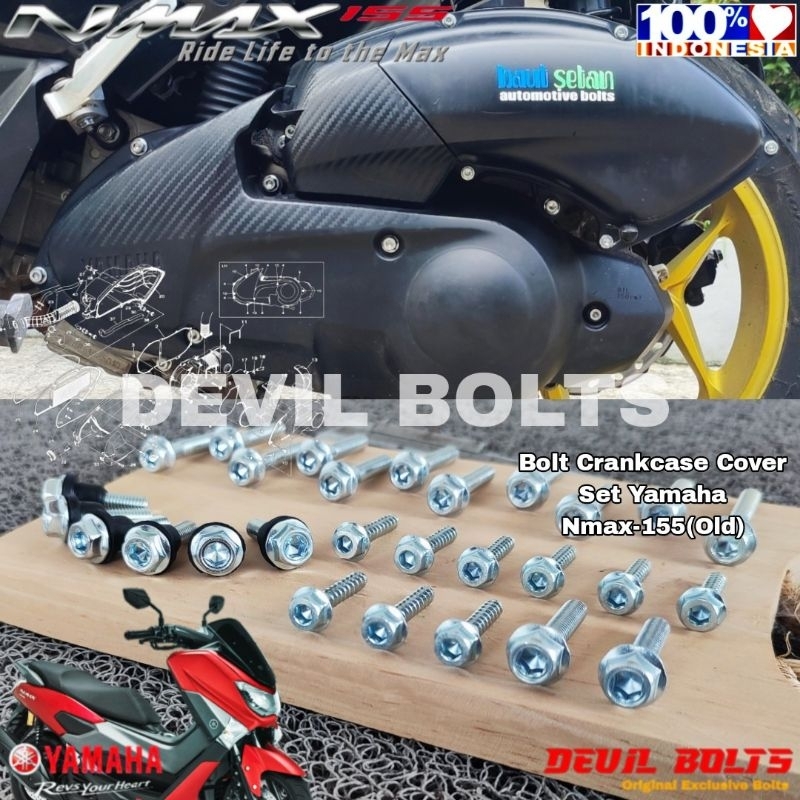 Baut Set Paket Kirian Cover CVT Yamaha Nmax Old (Silver)