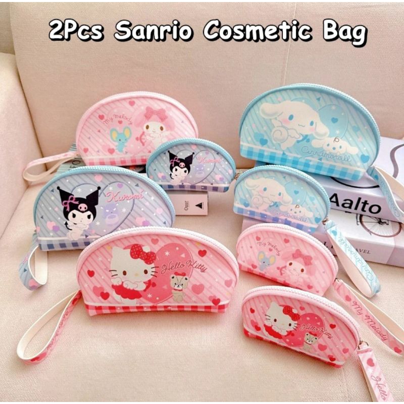 Pouch oval isi 2 sanrio uk 19x8x11 dan uk 12x7x8