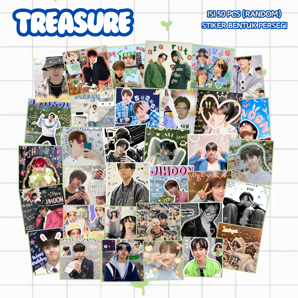 

(50 PCS) STICKER DECO TREASURE | STIKER PERSEGI TREASURE AESTHETIC