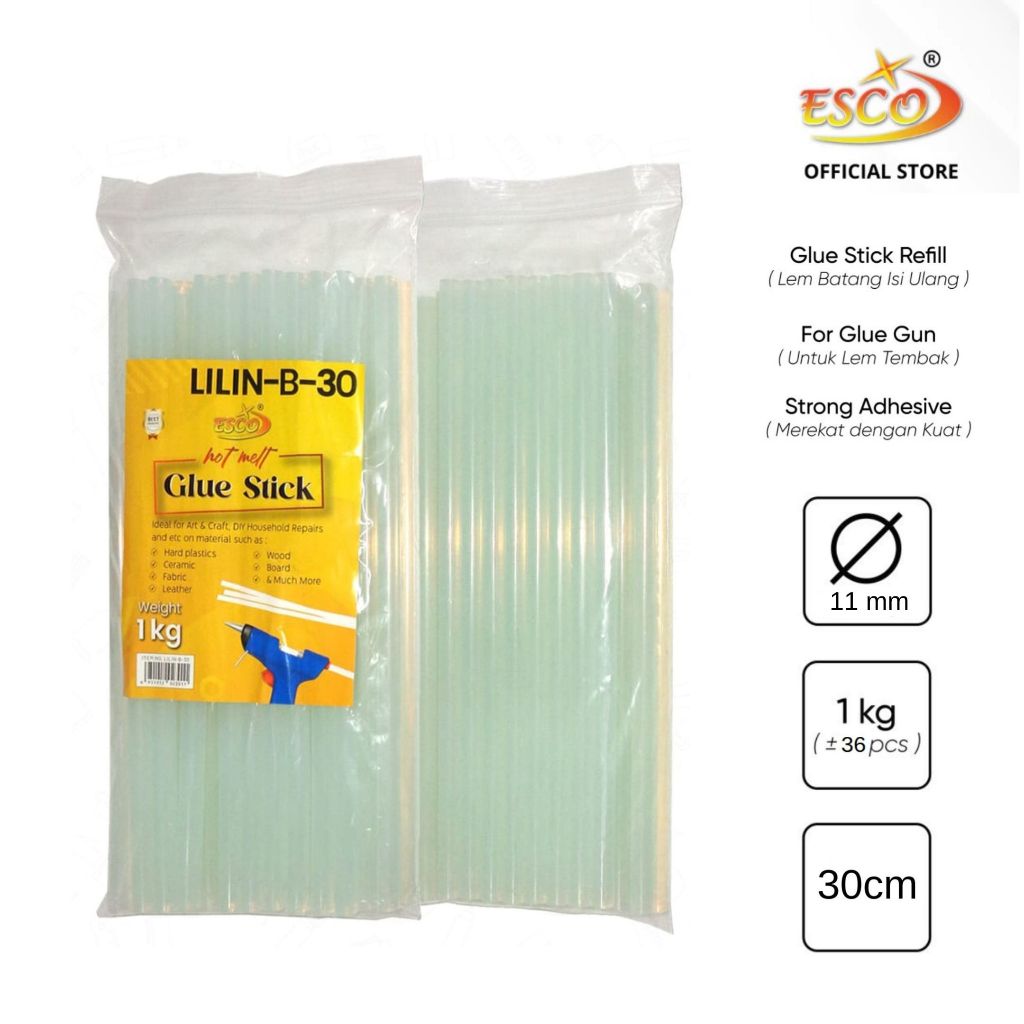 

[1 kg] Lem Lilin ESCO B-30 Besar 11mm x 30cm