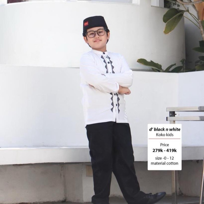 gamis dan takwa dannis D’black & white/ couple anak dannis