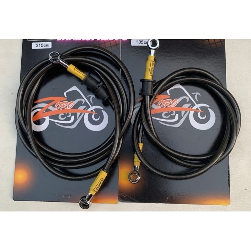 Selang Rem Set Depan Belakang Karbon Zoro 215 dan 135 NMAX ADV PCX Aerox X-Max