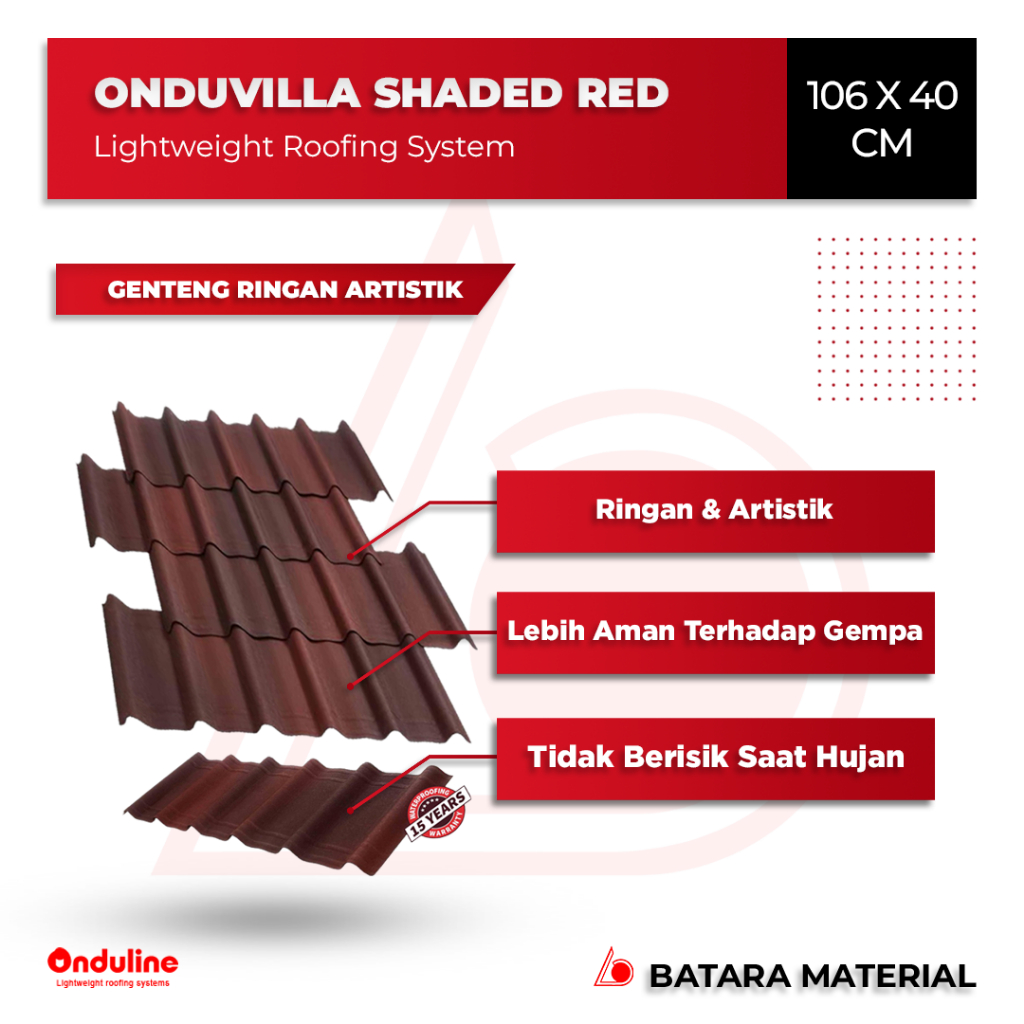 Genteng Onduvilla Shaded Red