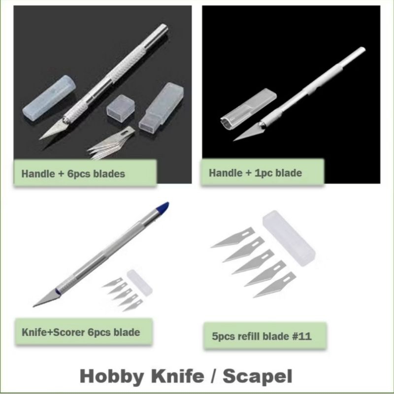 

1 Set Pisau ukir cutting pen knife gagang + 6 pcs mata pisau