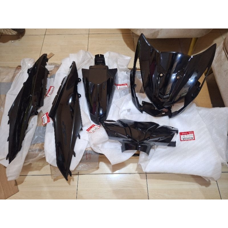 cover body bodi full set halus honda beat FI K25 stater kasar 2012-2014 hitam original ahm honda kod