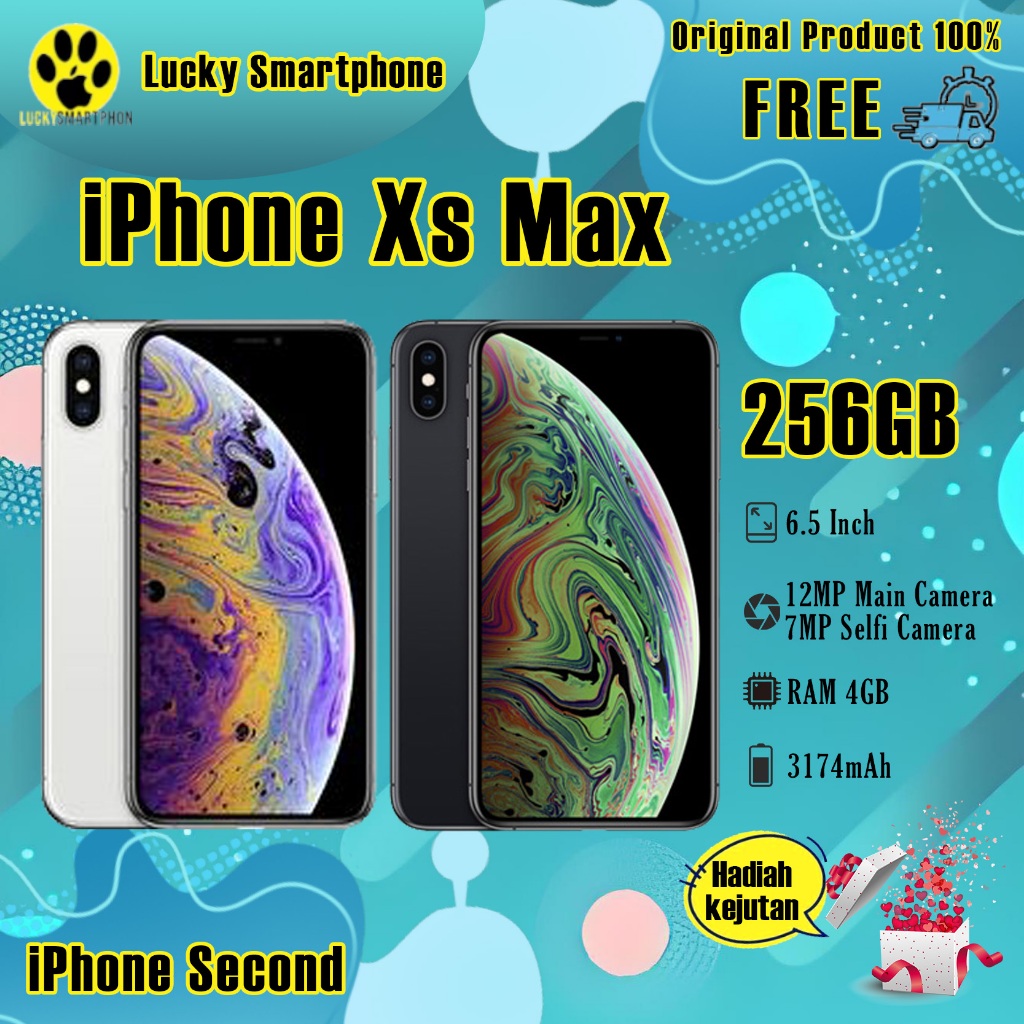 iPhoneXs Max 256GB Second Bekas Original100% Fullset Silent AllSim Mulus Normal Hp 3utools All Green