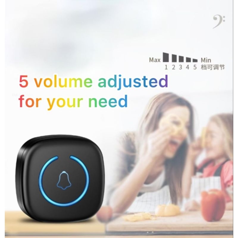 Bel Pintu wireless tanpa kabel TANPA BATERAI 2 tombol bel