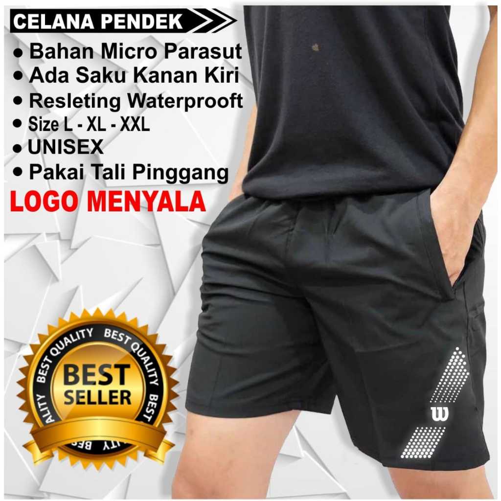 Celana running parasut micro celana pendek lari pria wanita